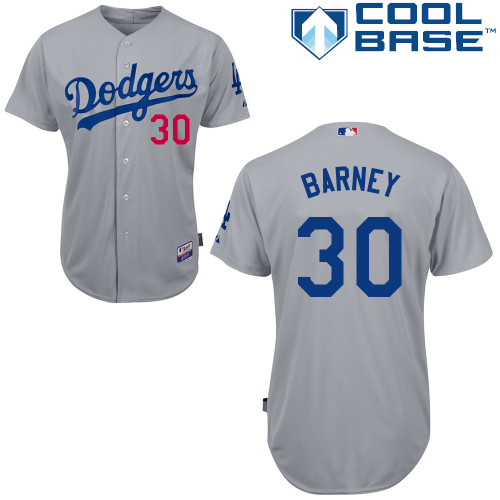 Darwin Barney #30 MLB Jersey-L A Dodgers Men's Authentic 2014 Alternate Road Gray Cool Base Baseball Jersey
